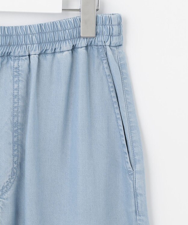 自由区 L 【セット可/洗える】テンセルデニム ロングスカート サックスブルー系