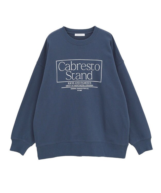 AMERICAN HOLIC ボックスロゴプリント裏毛プルオーバー Navy