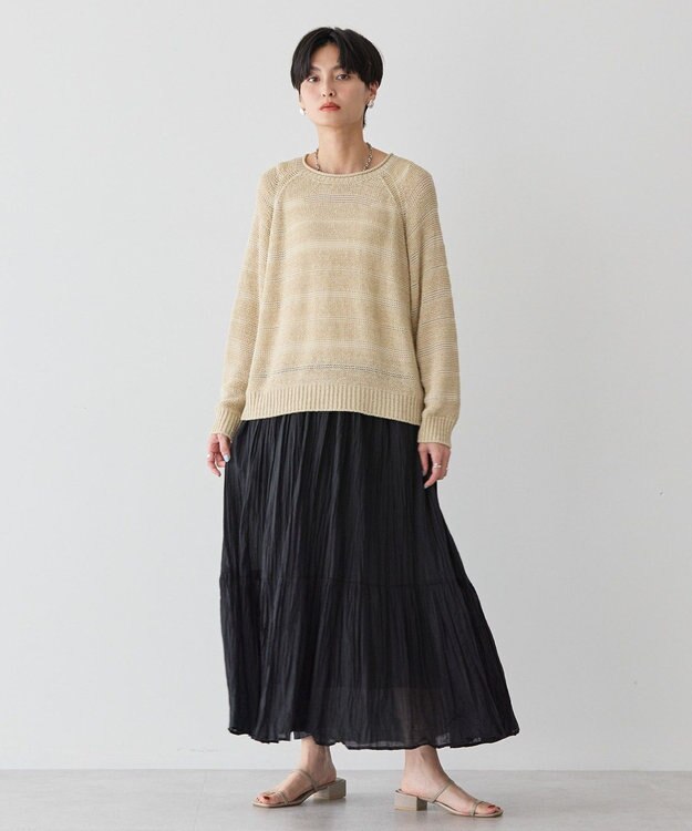 AMERICAN HOLIC 透かし編みニットプルオーバー Beige