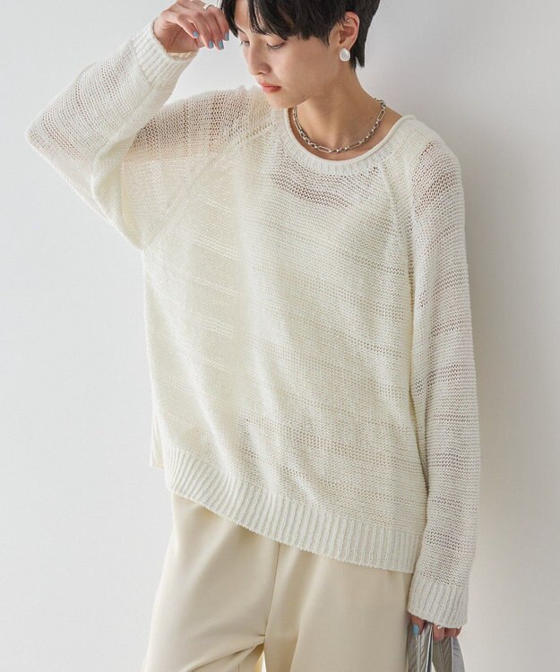 AMERICAN HOLIC 透かし編みニットプルオーバー Ivory
