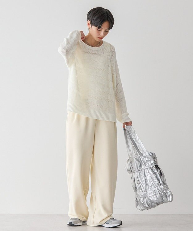 AMERICAN HOLIC 透かし編みニットプルオーバー Ivory