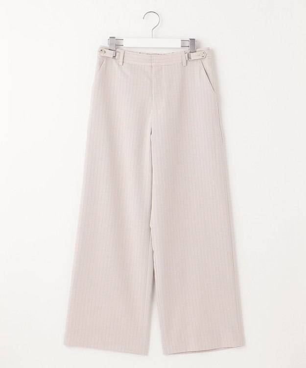 J.PRESS LADIES L 【洗える・吸汗速乾】ウェザーピンストライプ ワイド パンツ ベージュ系1