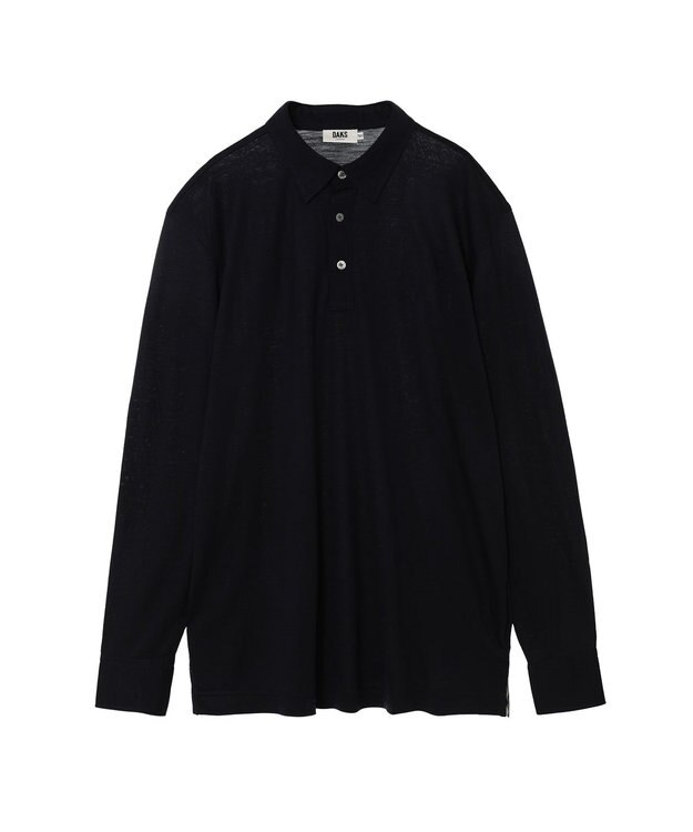 DAKS ウール長袖ポロシャツ ネイビー
