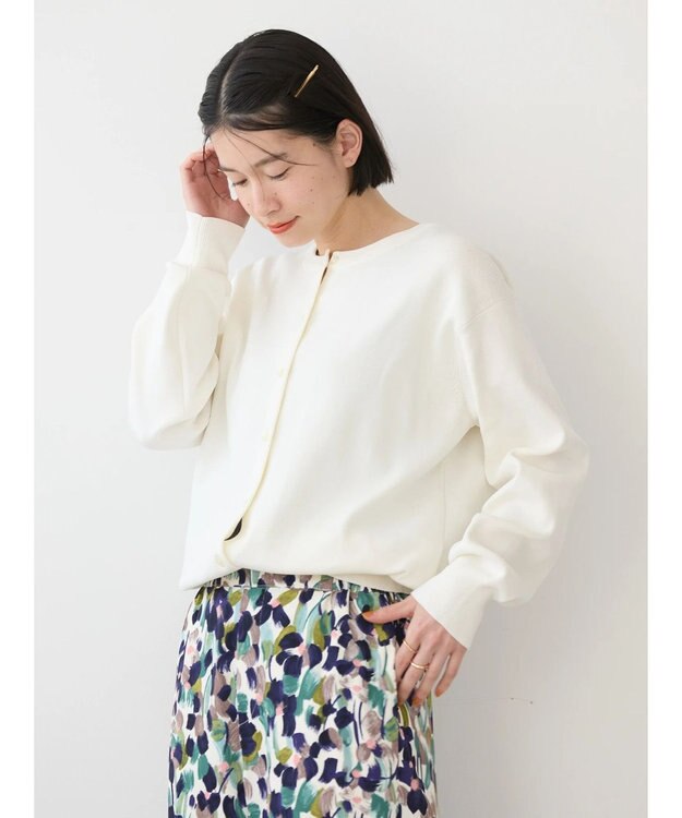AMERICAN HOLIC エコカルットクルーネックカーディガン Ivory