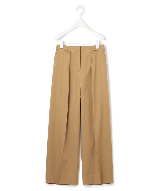 ICB 【洗える】リヨセルサテンストレッチ ワイドストレートパンツ チノ系