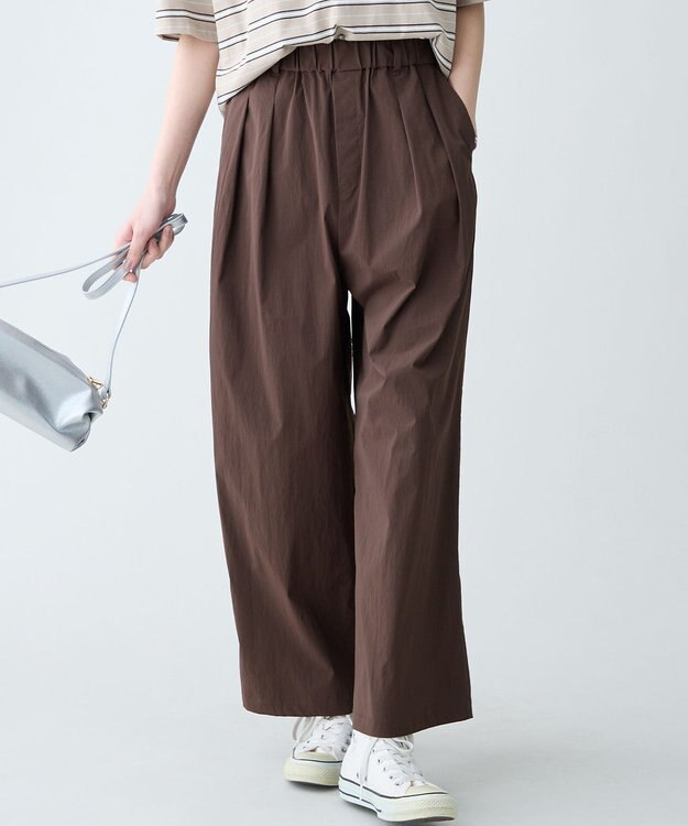 ANY L 撥水ナイロンタックパンツ ブラウン