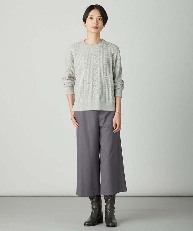 J.PRESS LADIES 【WEB限定カラーあり】ツムギートflannel クロップド パンツ グレー系