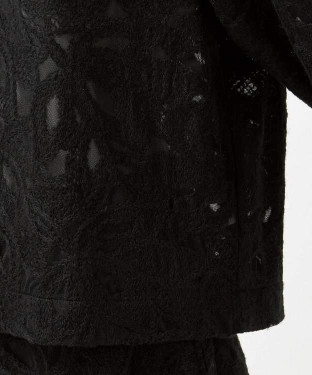23区 【GOLD LABEL】チュールヘアリーエンブロイダリー ブラウス ブラック系
