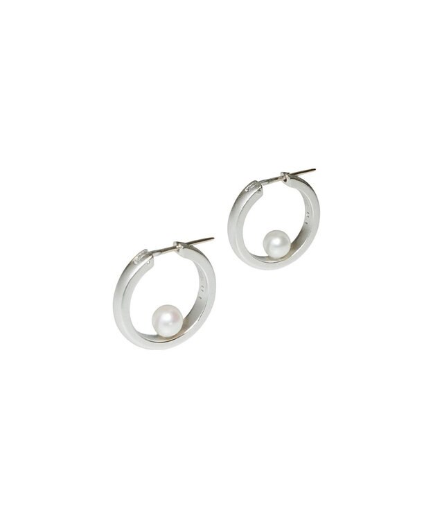 susui 【pearl doughnut】フープピアス (SVMAT)_両耳 シルバー/マット