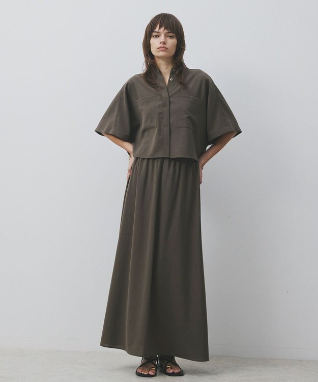 uncrave ドライタッチトロ フレアスカート トープ