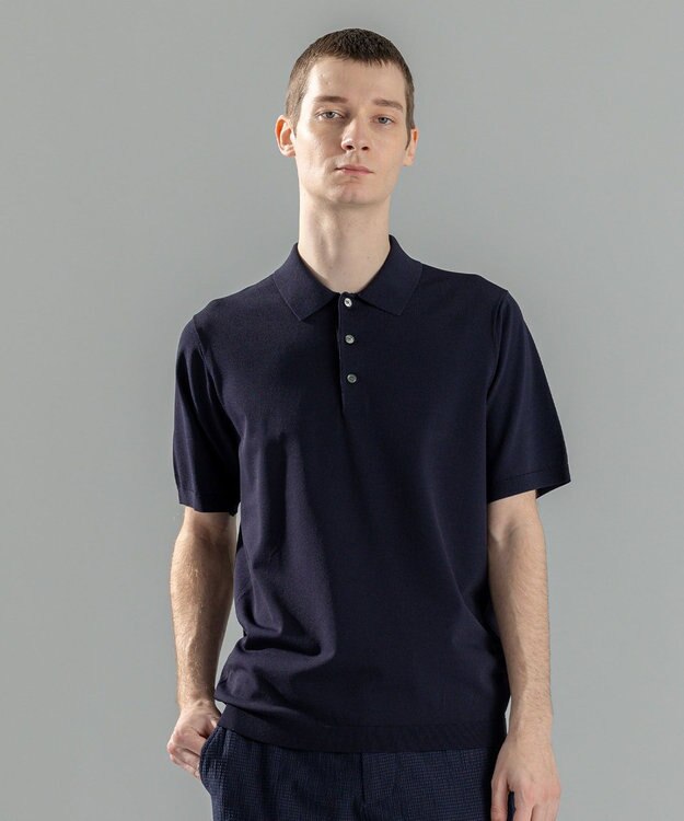 JOSEPH HOMME 【WEB限定カラーあり】【洗える/ストレッチ】リュクスレーヨン　ポロニット ネイビー系