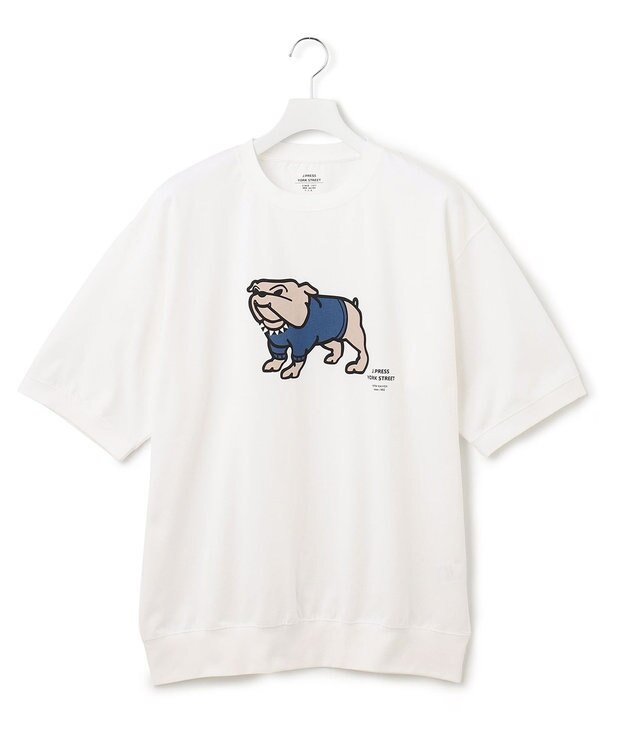 J.PRESS YORK STREET 【UNISEX】ブルドッグプリントTシャツ ホワイト系
