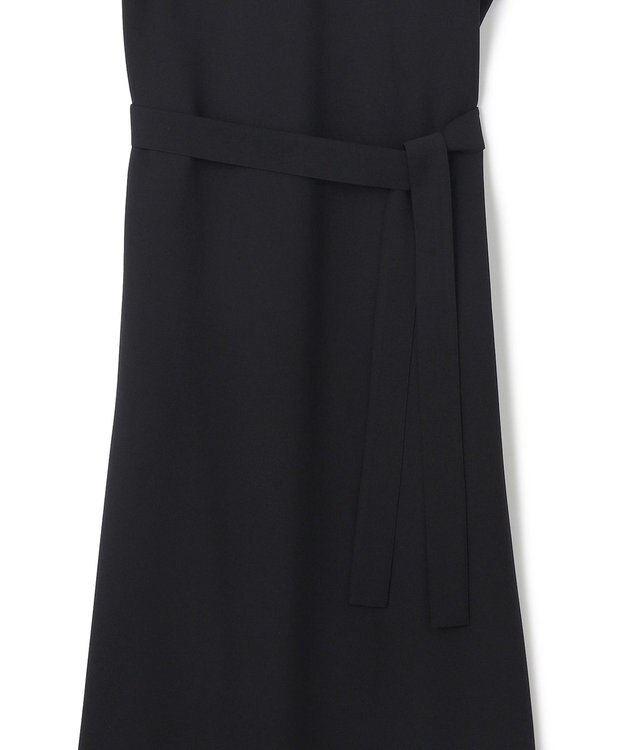 23区 L 【吸水速乾/UVカット/接触冷感/洗える】ストレッチジョーゼット ワンピース ブラック系