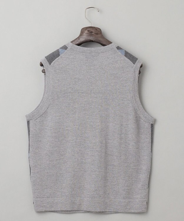 GOTAIRIKU 【家庭洗濯可能】イタリア糸 ハイゲージ ベスト ライトグレー系4