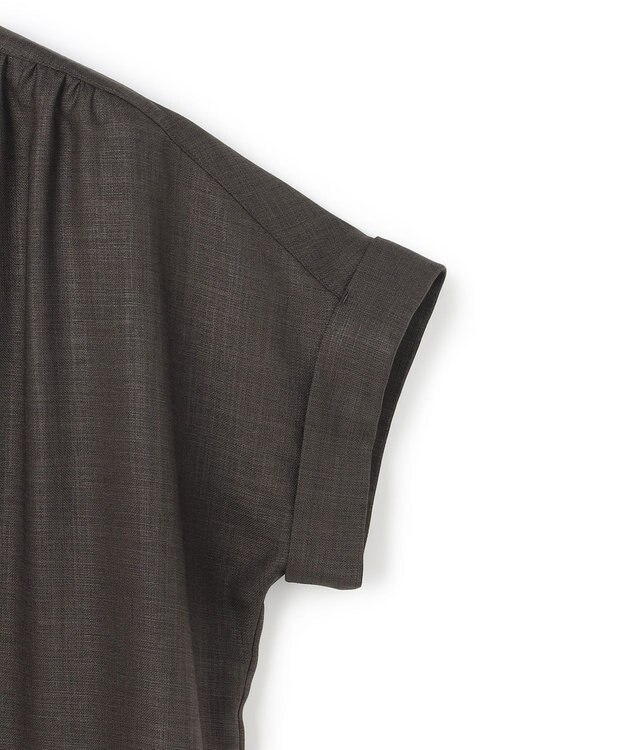 23区 【先行予約】リネンライクグロッシー バンドカラー ブラウス グレー系