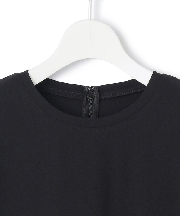 23区 【吸水速乾/UVカット/接触冷感/洗える】ストレッチジョーゼット ワンピース ブラック系