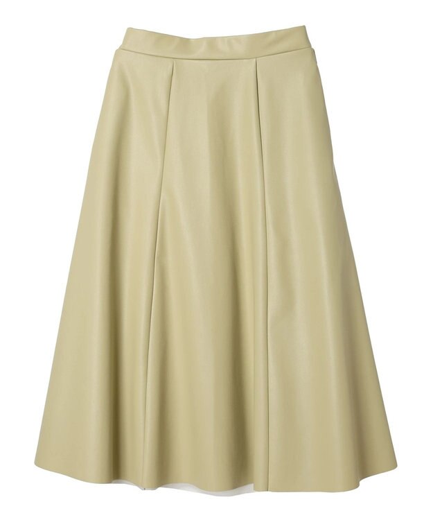 Green Parks レザーライクキリカエＡラインスカート Beige