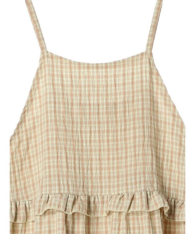 Green Parks ・Ｐｅｔｉｔ　Ｆｌｅｕｒ　チェックティアードキャミワンピ Green