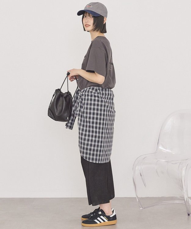 AMERICAN HOLIC STARLY 刺繍ロゴTシャツ Charcoal Gray