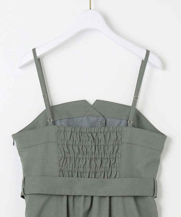 ANY SIS L 【2SET】ビスチェワンピース×シアーラッセルプルオーバーセット カーキ系