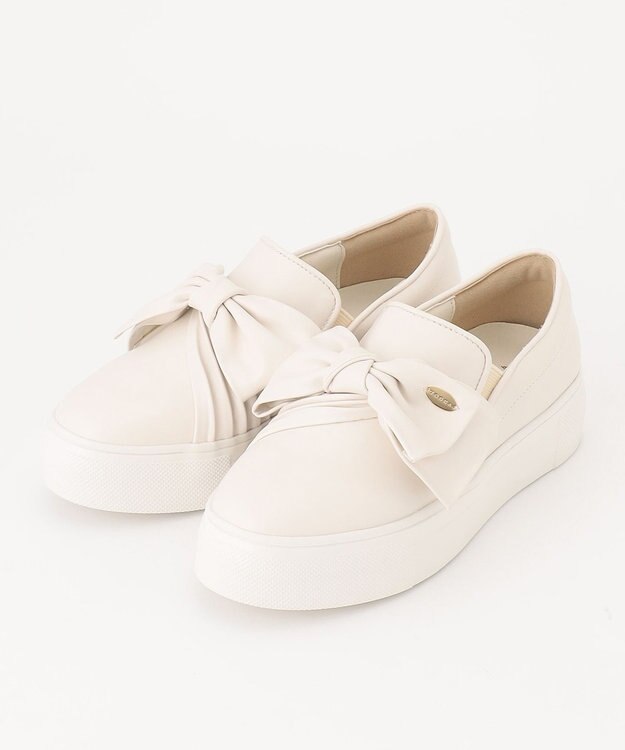 TOCCA 【晴雨兼用・軽量・抗菌消臭】NUANCE RIBBON SNEAKERS スニーカー アイボリー系