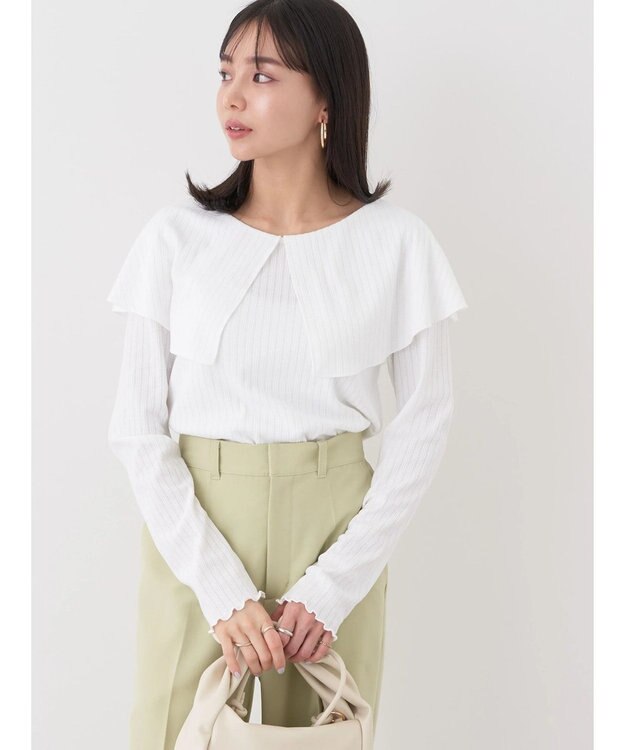 earth music&ecology ＢＩＧカラープルオーバー Ivory