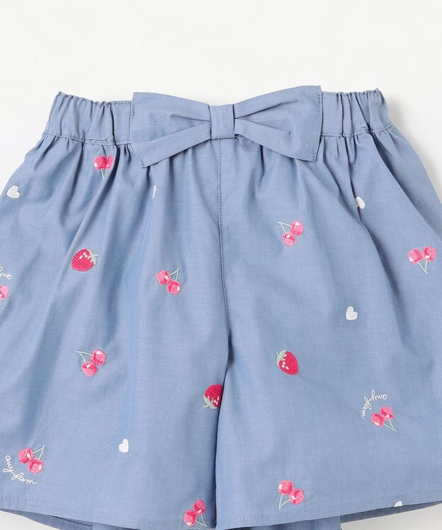 ANY KIDS 総柄刺繍 キュロット ブルー