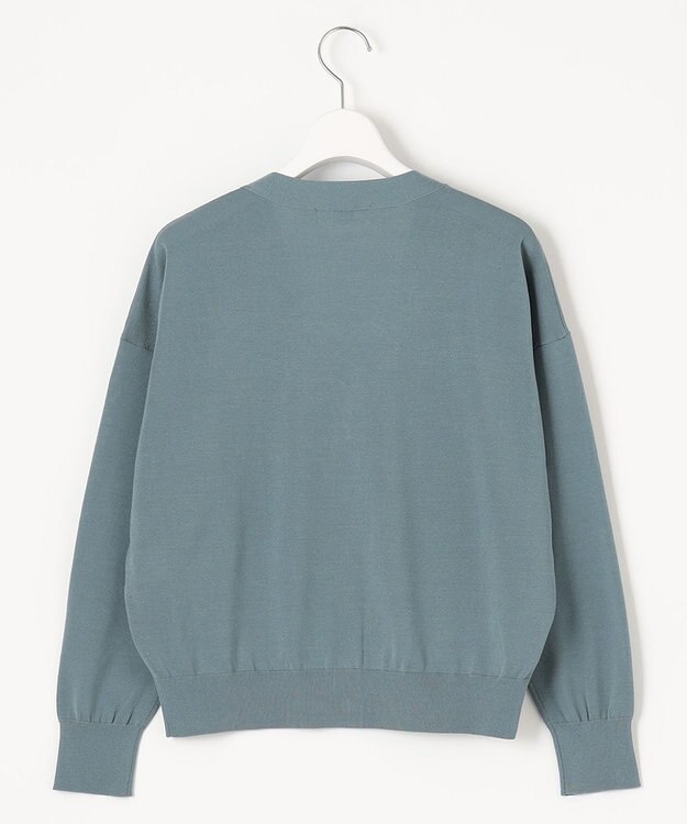 J.PRESS LADIES L 【洗える】 Co/Peライト Vネック ショート カーディガン スモーキーグリーン系