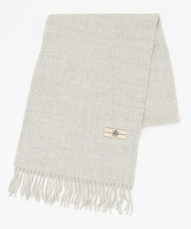J.PRESS MEN 無染色ソリッド マフラー ライトグレー系