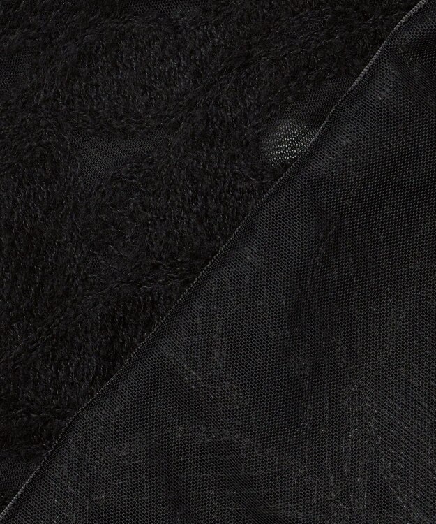 23区 【GOLD LABEL】チュールヘアリーエンブロイダリー ブラウス ブラック系