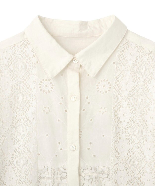AMERICAN HOLIC レースパッチワークシャツ Off White