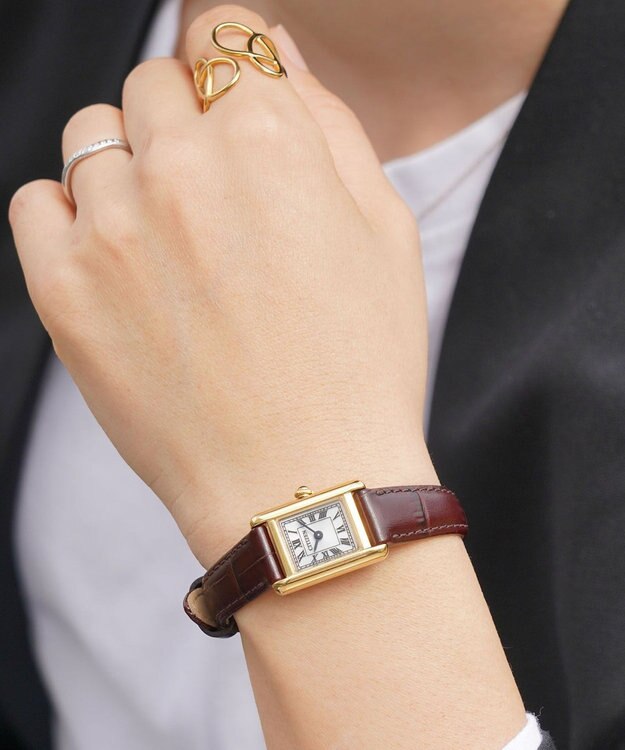 CITIZEN 【クラシカルなスクエアケース】イエローゴールドが華やかな腕時計 EG2797-13A イエローゴールド