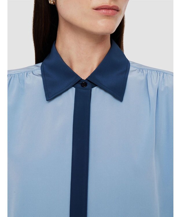 JOSEPH CDCカラーブロック　エボラブラウス Faded Sky/Harbour