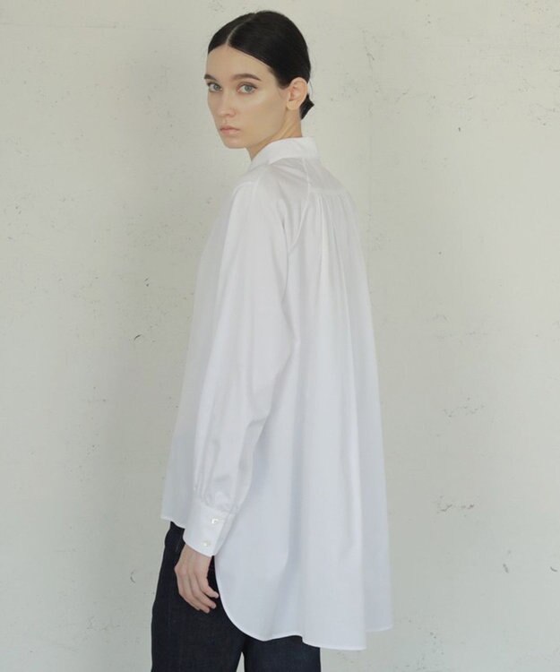 23区 【23区 lab.】ハイカウントコットン ギャザー シャツ ホワイト系