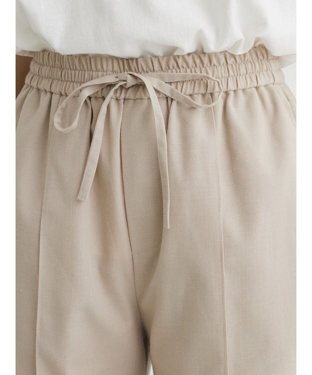 Green Parks 綿麻混イージーワイドパンツ Light Beige