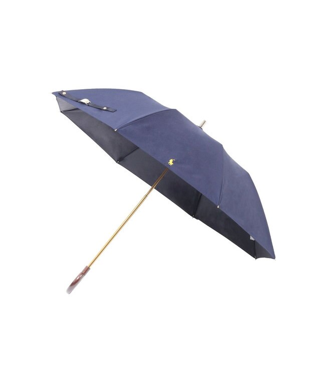 MOONBAT 【日本製】POLO RALPH LAUREN 遮光 晴雨兼用 折りたたみ日傘 ワンポイント 無地ポロ ネイビーブルー