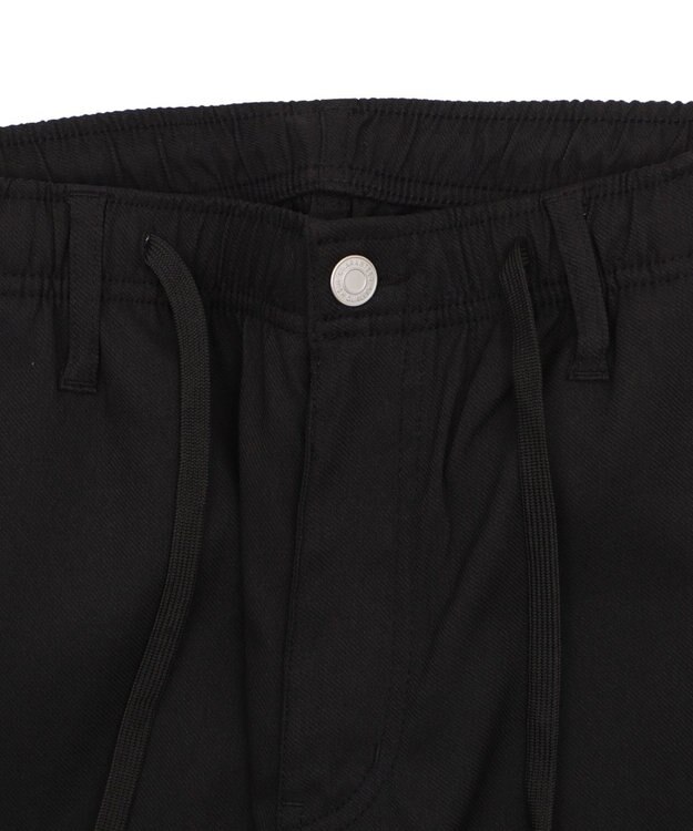 WEGO 【接触冷感/吸水速乾/ストレッチ/ウエスト紐/らくらくのびる/MLサイズ展開】カルゼレギンスアンクルパンツ ブラック