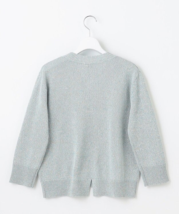 J.PRESS LADIES 【洗える】GIMA COTTON ミックスカラー Vネック ニット ミントMIX系