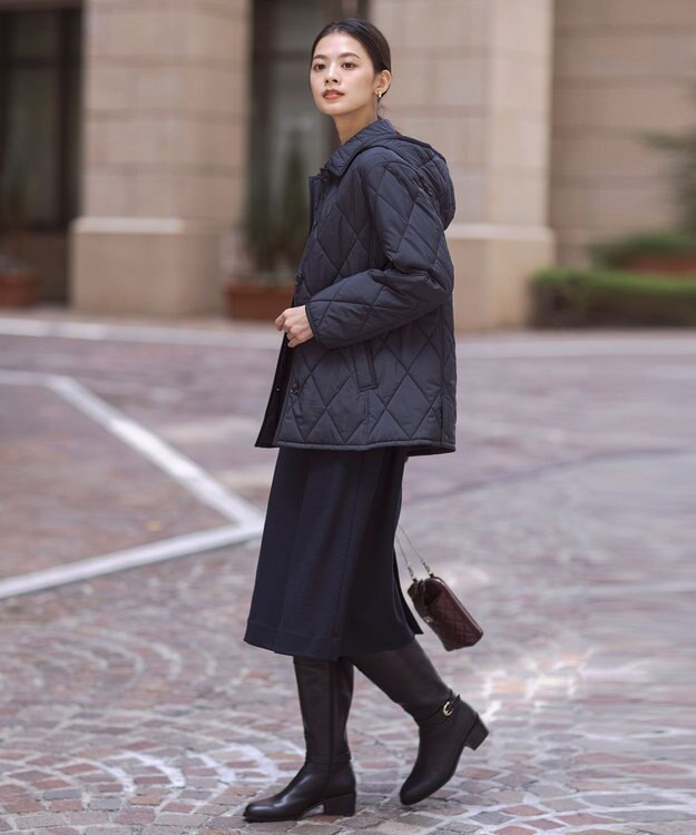 J.PRESS LADIES S 【抗菌防臭】コンパクトタフタプレミアム撥水 ショート アウター ネイビー系