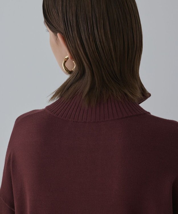 GRACE CONTINENTAL バイカラーストレートニットワンピース ブラウン