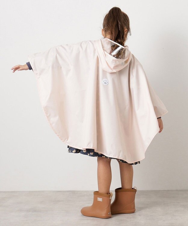 MOONBAT 【ポーチ付き】ポールアンドジョー キッズレインポンチョ ピーチ