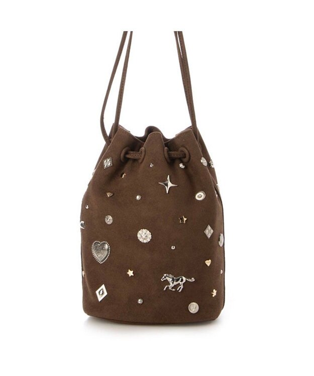 UNBILLION カカトゥ kakatoo / スエード調スタッズドロストバッグ ブラウン