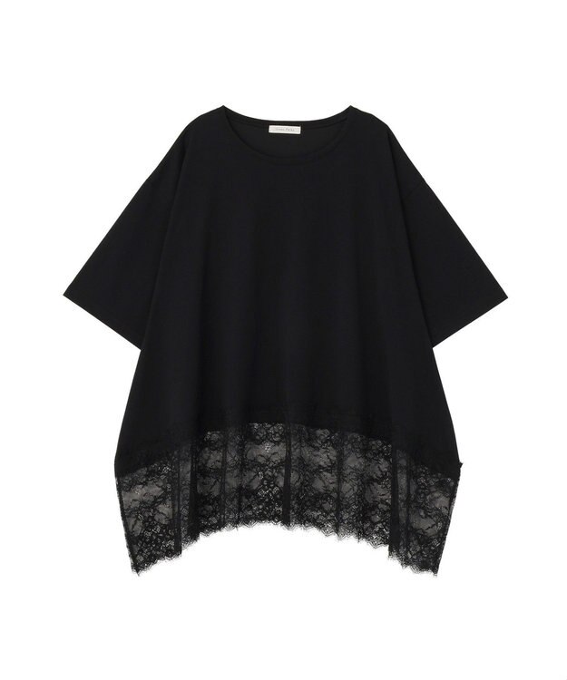 Green Parks 裾イレヘムレースプルオーバー Black