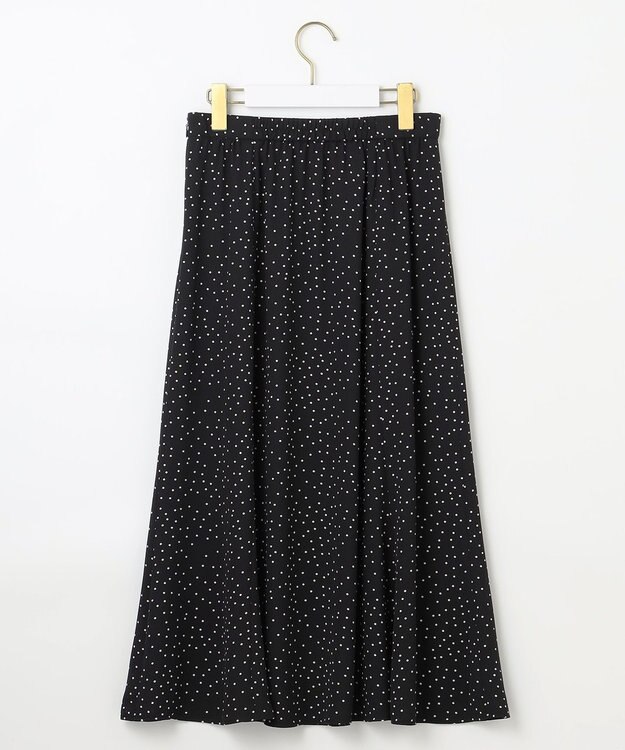 ANY SIS 【洗える】マーメイド フレアスカート ブラックドット