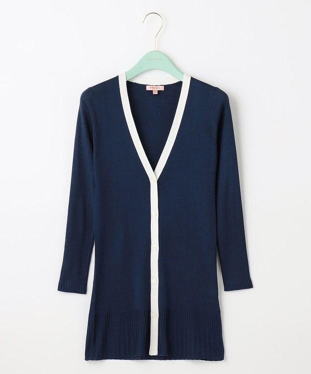 TOCCA 【洗える！】AJISAI LONG ロングカーディガン ネイビー系