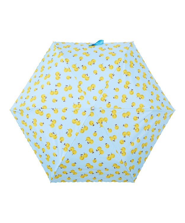 MOONBAT アデリアレトロ×estaa 晴雨兼用日傘 折りたたみ傘 梨 UV 一級遮光 サックスブルー