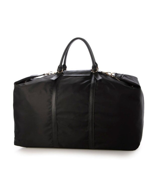 UNBILLION ペルケ perche / ナイロン×牛革かぶせジェムストーン2wayボストンバッグ ブラック