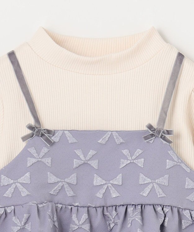 ANY KIDS 総柄リボンドッキングチュニック サックスブルー