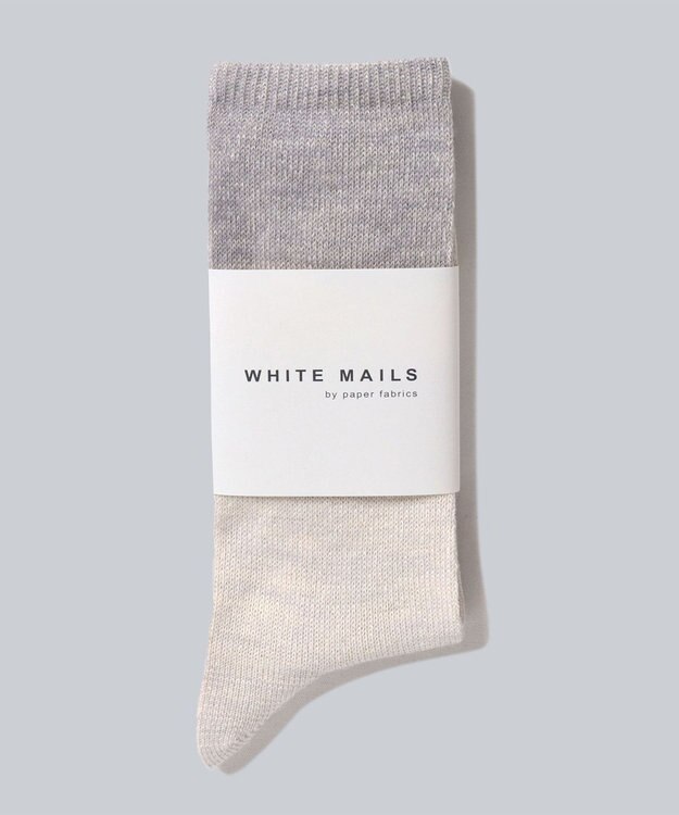 WHITE MAILS 【UNISEX】WOOL MIX PAPER COLOR BLOCK SOCKS ソックス ライトグレー