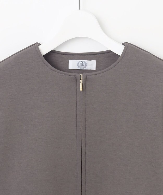 J.PRESS LADIES 【洗える】ダンボールジャージー ブルゾン グレー系